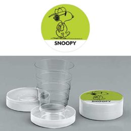 Bicchiere chiudibile a telescopio Snoopy Verde