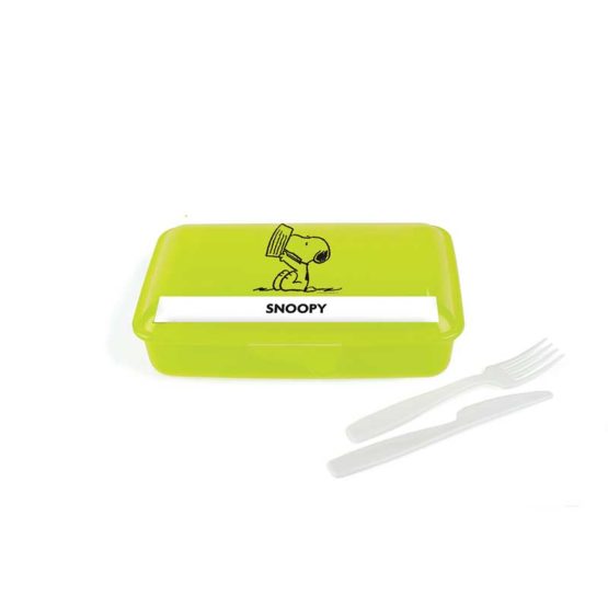 Porta Pranzo con posate Snoopy Verde