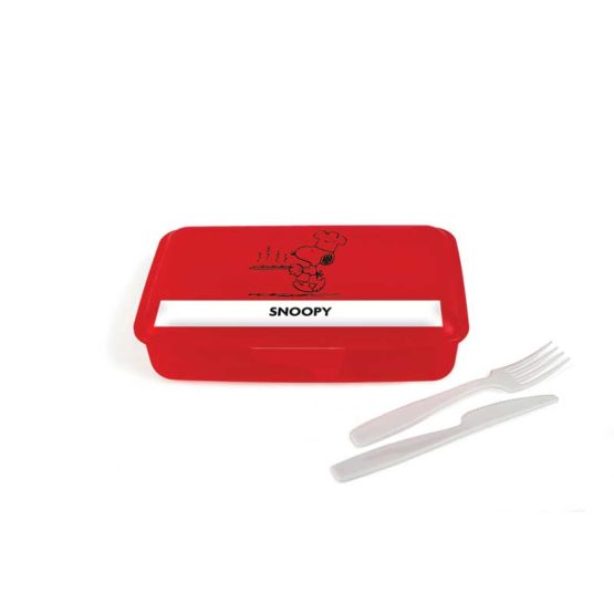 Porta Pranzo con posate Snoopy Rosso