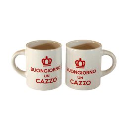 Coppia Tazzine Caffè Buongiorno Un Cazzo